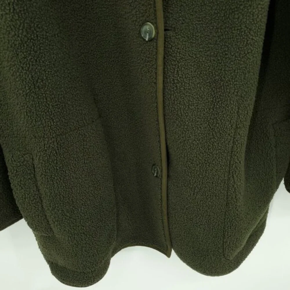 SPANX Reversible Suede & Fleece Jacket L Utility Green